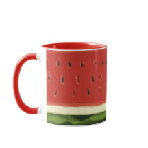 Bright Red Watercolor Watermelon Mug
