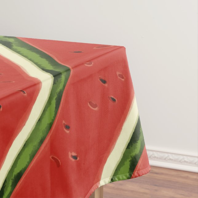 Bright Red Watercolor Watermelon Tablecloth (In Situ)