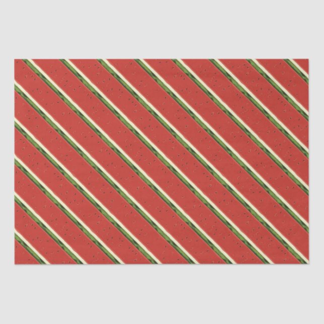Bright Red Watercolor Watermelon Tissue Paper (Front)