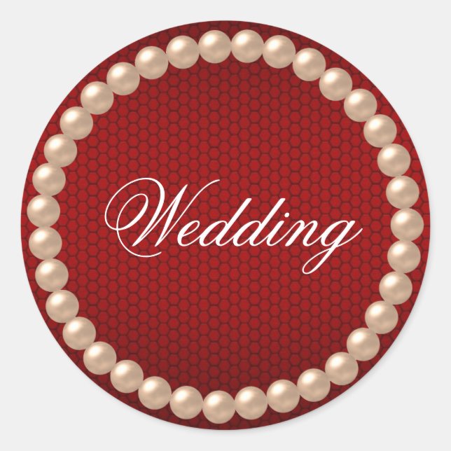 Bright Red Wedding Sticker (Front)