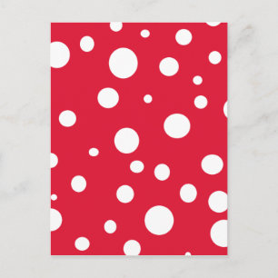 Bright Red with White Polka Dots Summer Fun Postcard