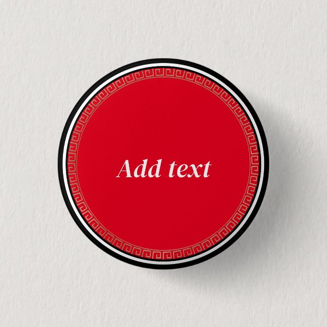 Bright Red with White Text 3 Cm Round Badge (Front)