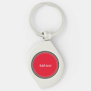 Bright Red with White Text Key Ring