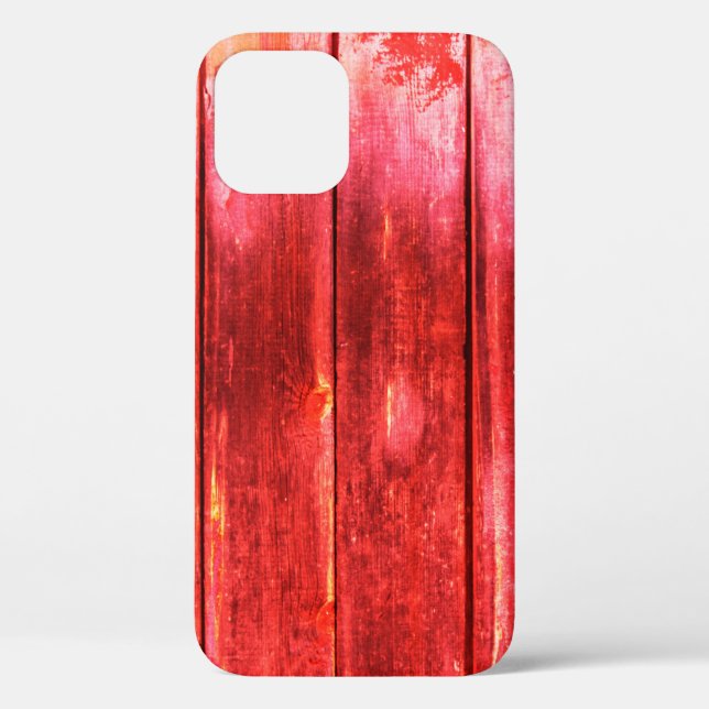 Bright red wood wall plank texture. Wood texture w Case-Mate iPhone Case (Back)