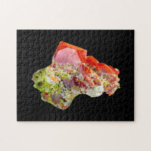 Bright Red Wulfenite Crystal Jigsaw Puzzle