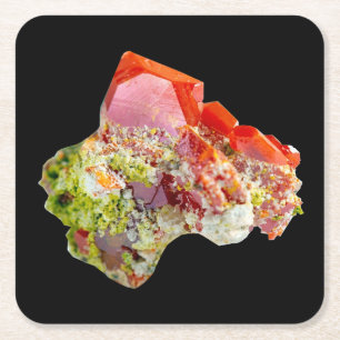 Bright Red Wulfenite Specimen Coaster