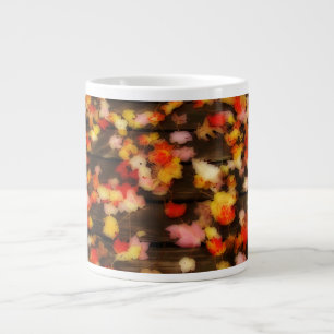 Bright Red Yellow Autumn Maple Leaves Large Coffee Mug