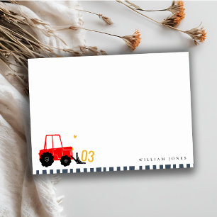 Bright Red Yellow Digger Kids Any Age Birthday Card