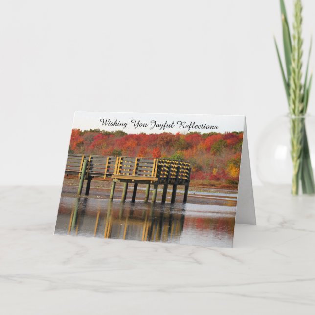 Bright Reflections Pretty Landscape - Thanksgiving Holiday Card (Front)