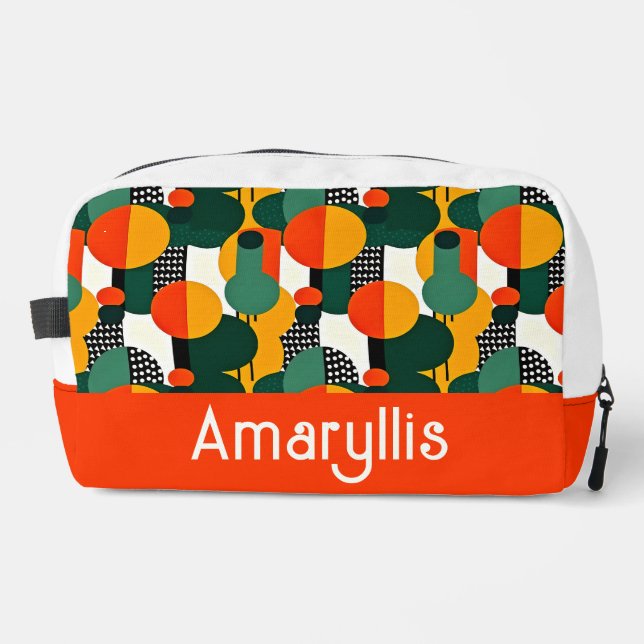 Bright Retro Abstract Circles Cosmetics Bag (Front)