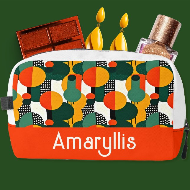 Bright Retro Abstract Circles Cosmetics Bag (Creator Uploaded)