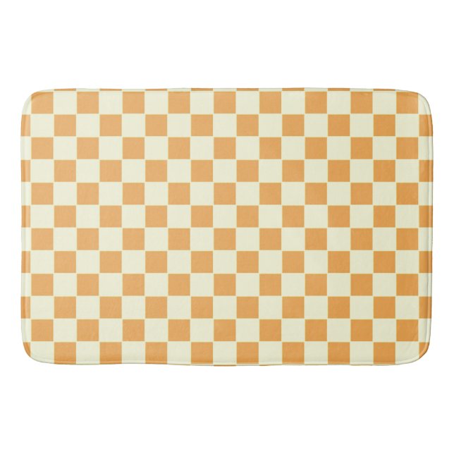 Bright Retro Chequerboard Design Bath Mat (Front)
