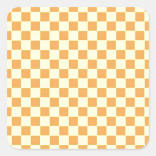 Bright Retro Chequerboard Design Square Sticker