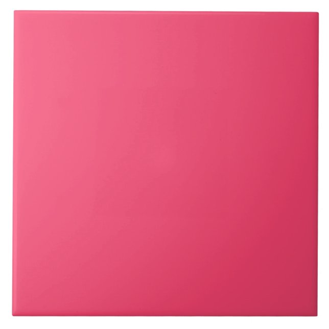 Bright Retro Contemporary Pink Solid Colour Ceramic Tile (Front)