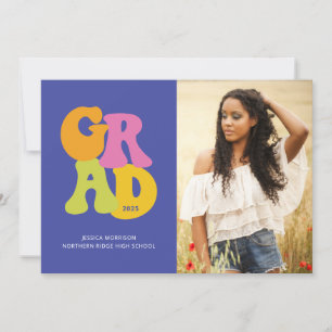 Bright Retro Design 2022 Photo Graduation Party Invitation