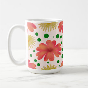 Bright Retro Floral Seamless Pattern Coffee Mug