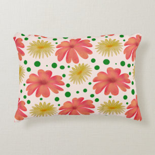Bright Retro Floral Seamless Pattern Decorative Cushion