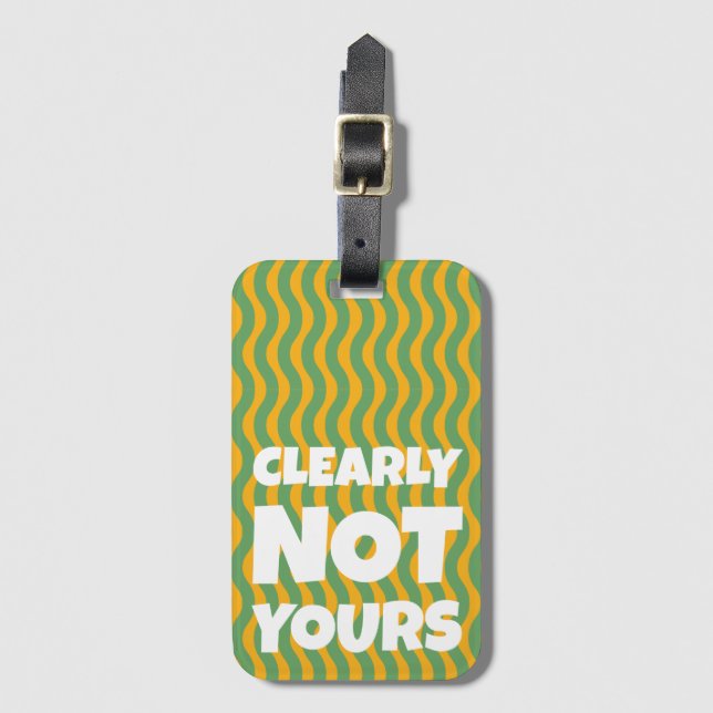 Bright Retro Funny Funky Luggage Tag (Front Vertical)