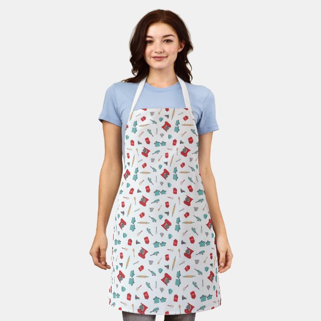 Bright, retro kitchen and baking tools & utensils  apron (Worn)