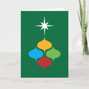Bright retro shapes holiday card