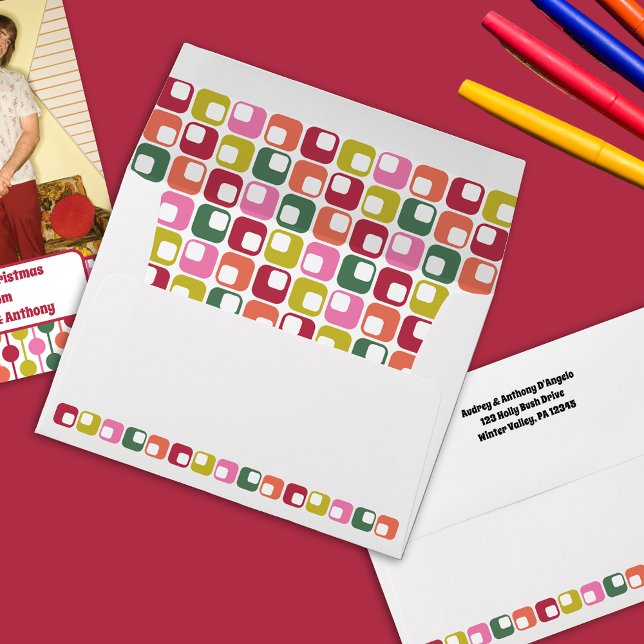 Bright Retro Squares Geometric Pattern Envelope (Creator Uploaded)