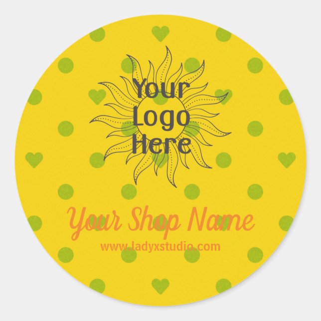 Bright Retro Summer Dots Round Sticker (Front)