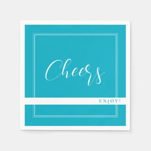 Bright Rich Sky Blue Custom Party Napkins