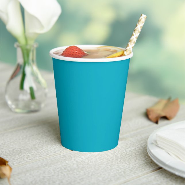 Bright Rich Sky Blue Paper Cups (Insitu)