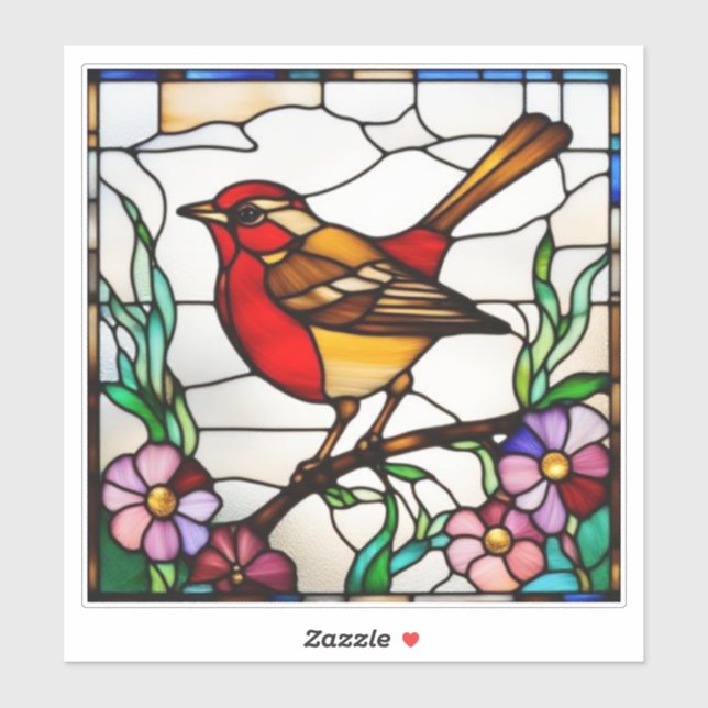 Bright Robin in Stained Glass (Sheet)