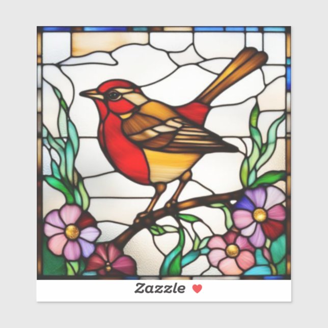 Bright Robin in Stained Glass (Sheet)