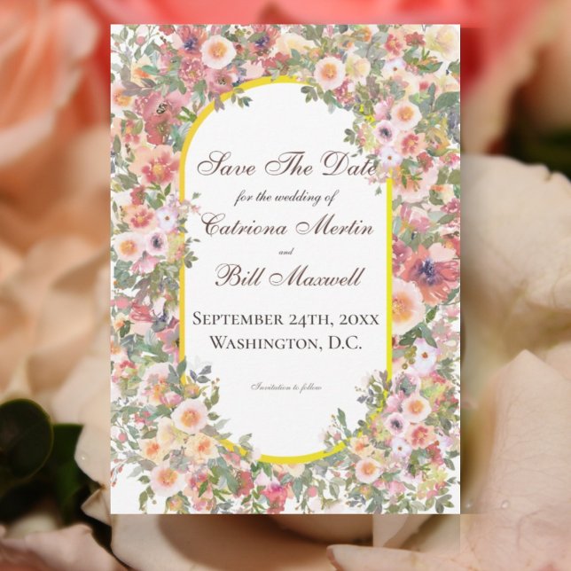 Bright Romantic Garden Save the Date Card (Creator Uploaded)
