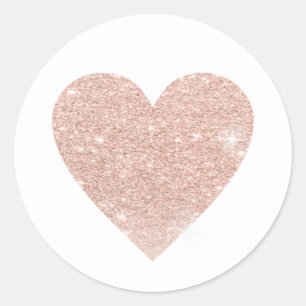 bright rose heart of love classic round sticker