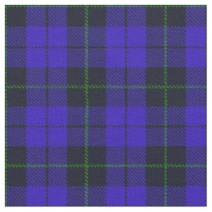 Bright royal blue cobalt palid green/black stripe fabric