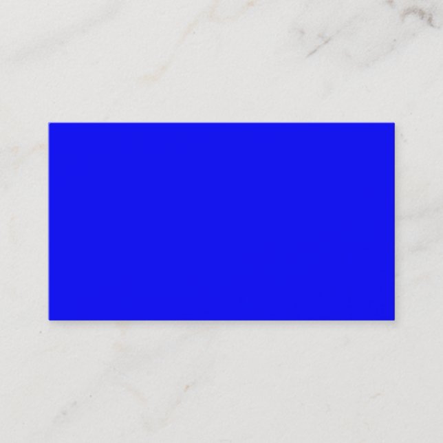 Bright Royal Blue Solid Trend Colour Background Business Card (Front)