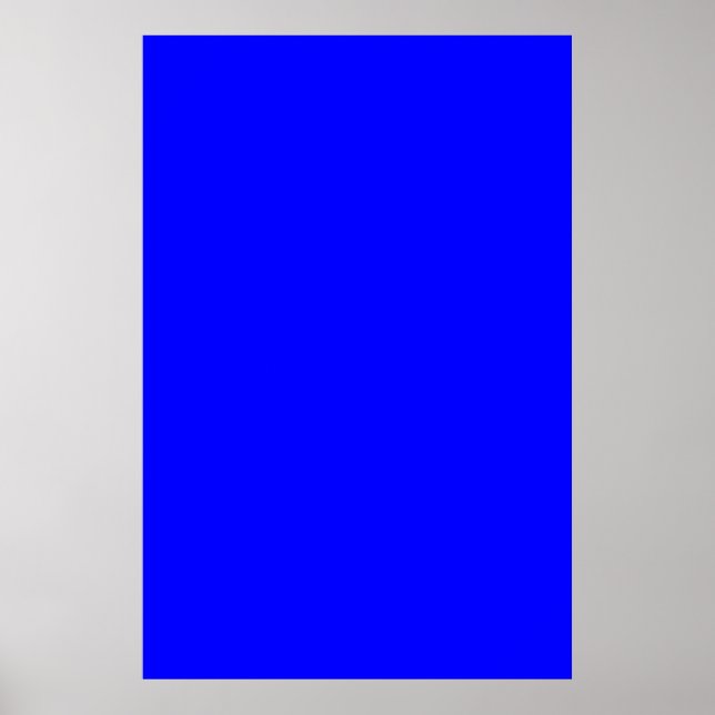 Bright Royal Blue Solid Trend Colour Background Poster (Front)
