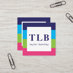 Bright Rugby Stripes Business Contact Cards