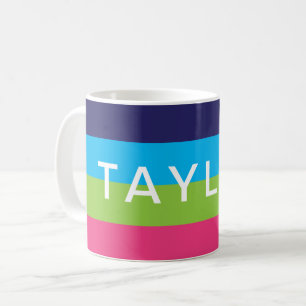 Bright Rugby Stripes Personalised Mug