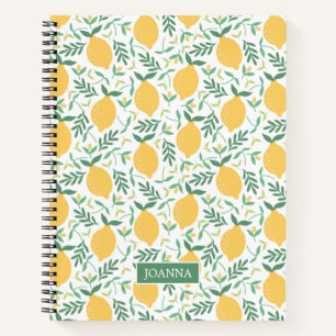 Bright Rustic Country Citrus Lemons Personalised Notebook