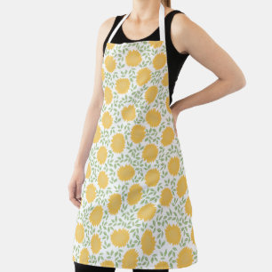 Bright Rustic Country Sunflower Pattern Apron