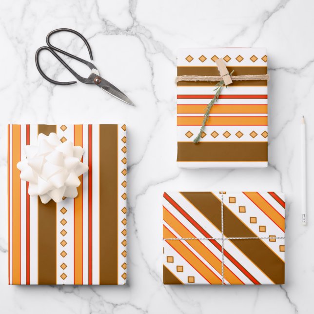 Bright Rustic Style Pattern Print Wrapping Paper (Front)