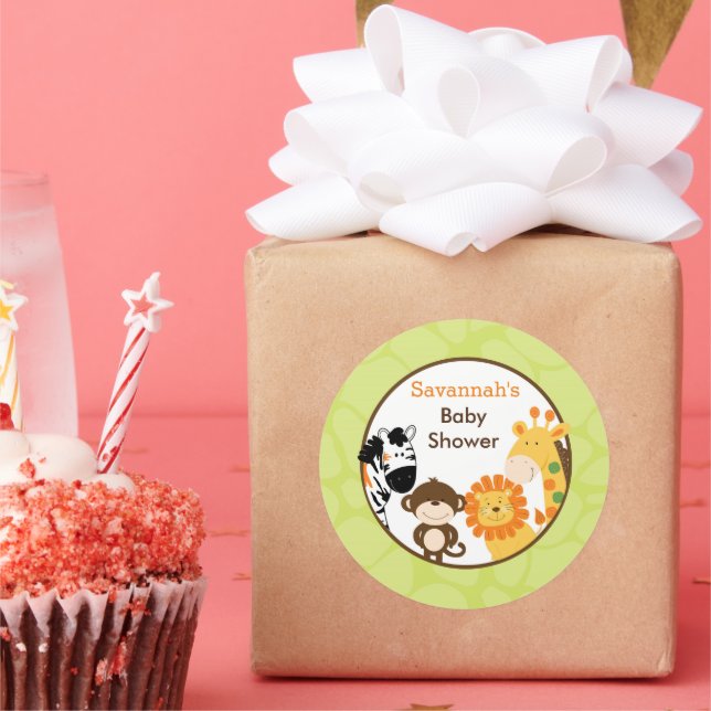 Bright Safari Jungle Animals Favour Stickers (Party)