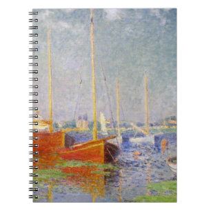 Bright Sailboats on River Impressionist Notebook