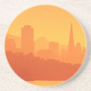 Bright San Francisco sunset. Coaster
