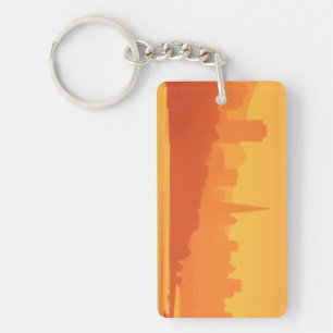 Bright San Francisco sunset. Key Ring