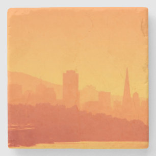 Bright San Francisco sunset. Stone Coaster