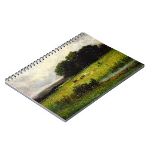 Bright Scene of Cattle near Stream - Edward Mitche Notebook