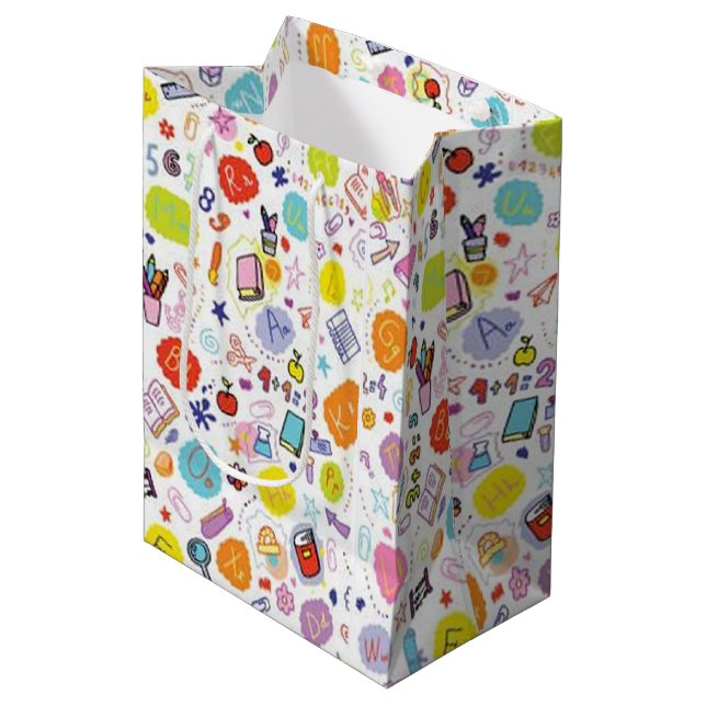 Bright school theme  medium gift bag (Front Angled)
