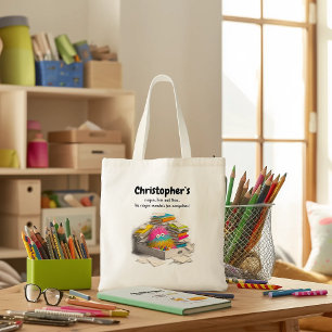 Bright Scribble Monster Fun Colors Humor Tote Bag