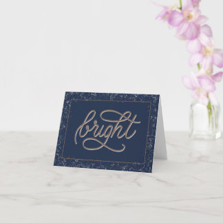 Bright script holiday card with bokeh star border