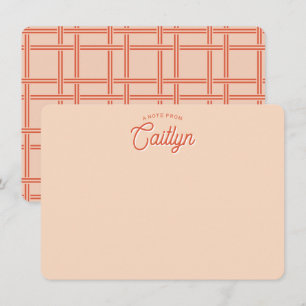 Bright Script Orange Trendy Personalised Flat Card
